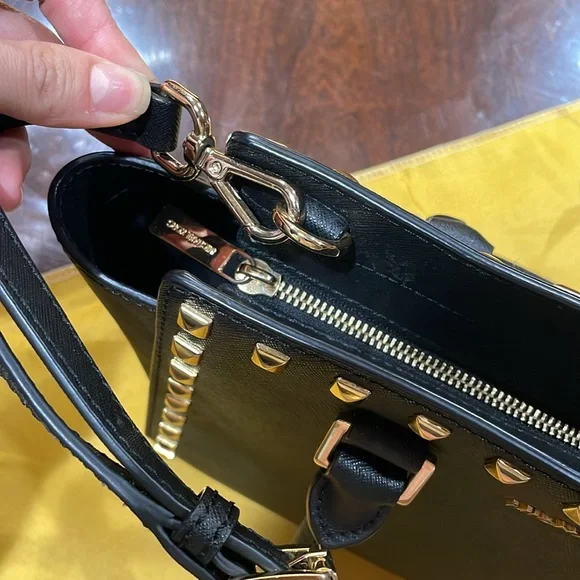 Michael Kors Studded Purse with Handles Leather Top Handle or Crossbody Selma - Picture 10 of 14